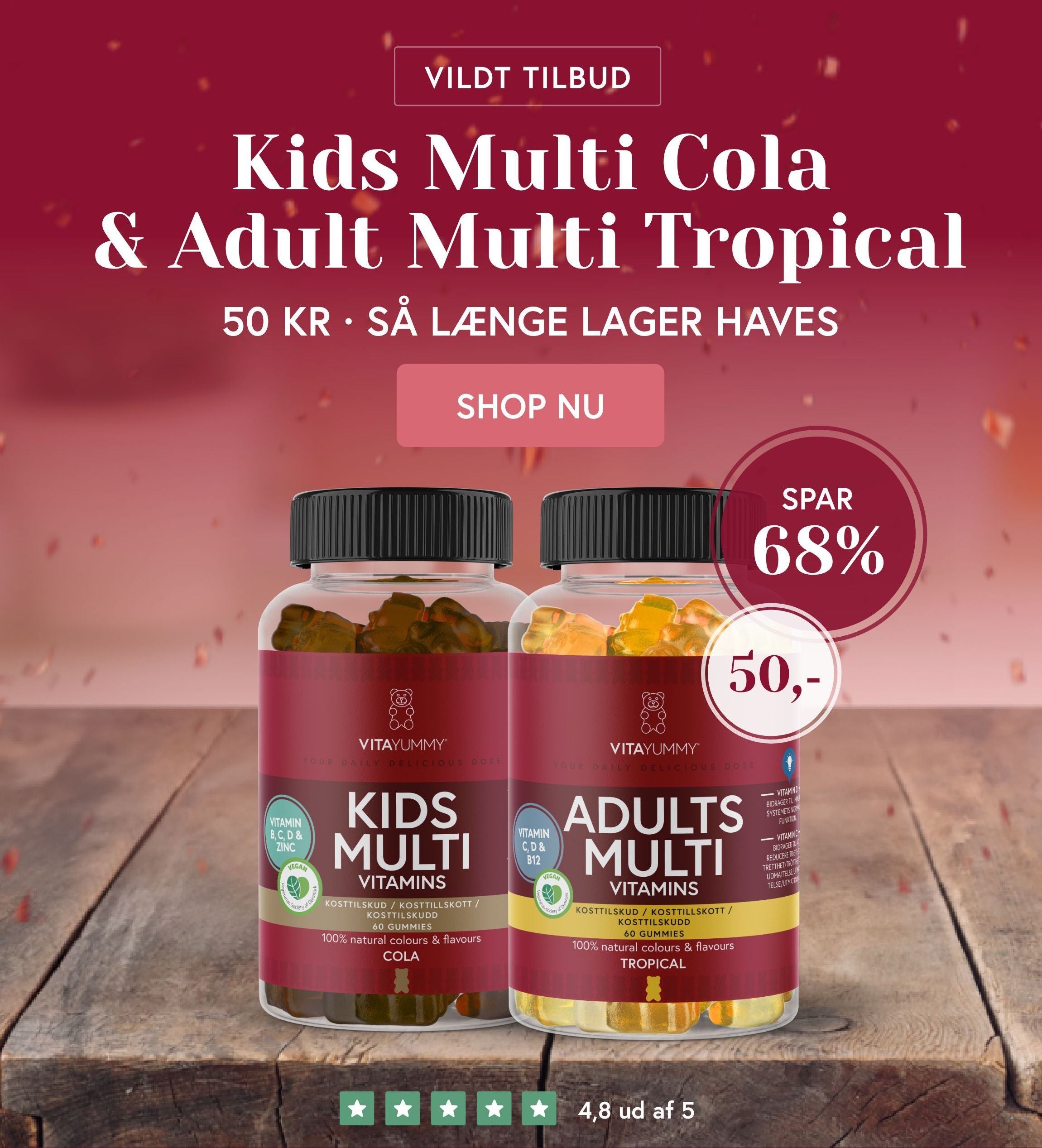 Kids Multi, Adult Multi & Hair & Nails Rhubarb - 50 kr.