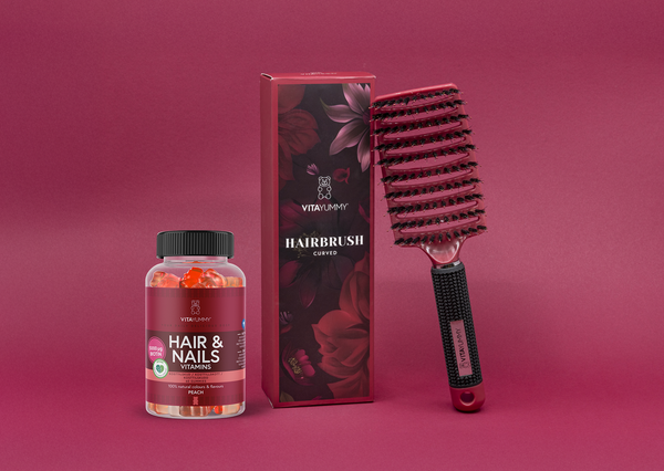 Hair & Nails Peach med hårbørste