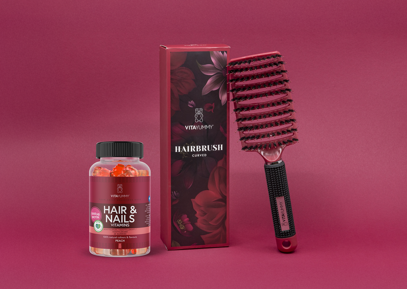 Hair & Nails Peach med hårbørste