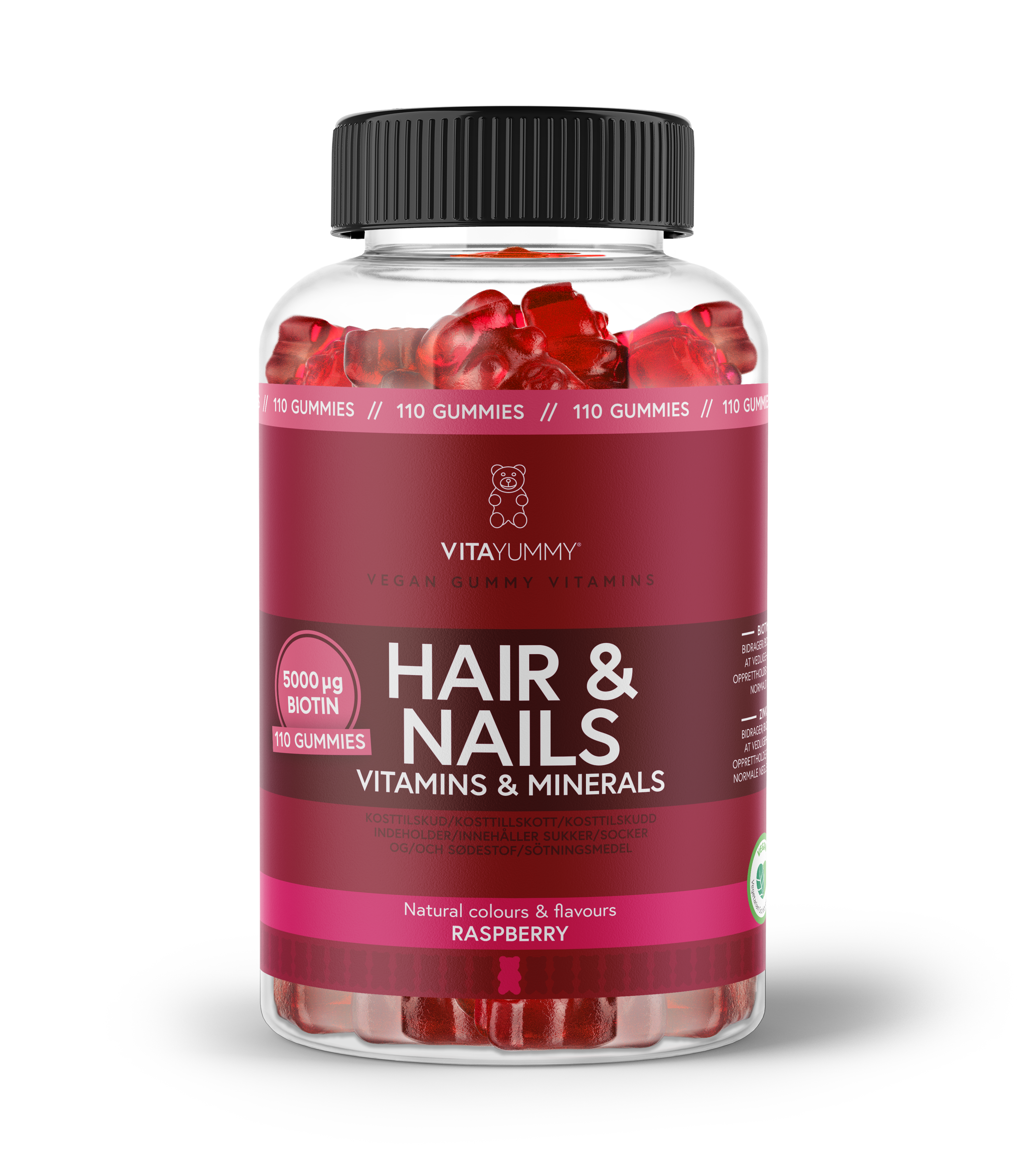 Hair & Nails Raspberry 110 stk.